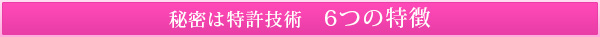 秘密は特許技術　6つの特徴